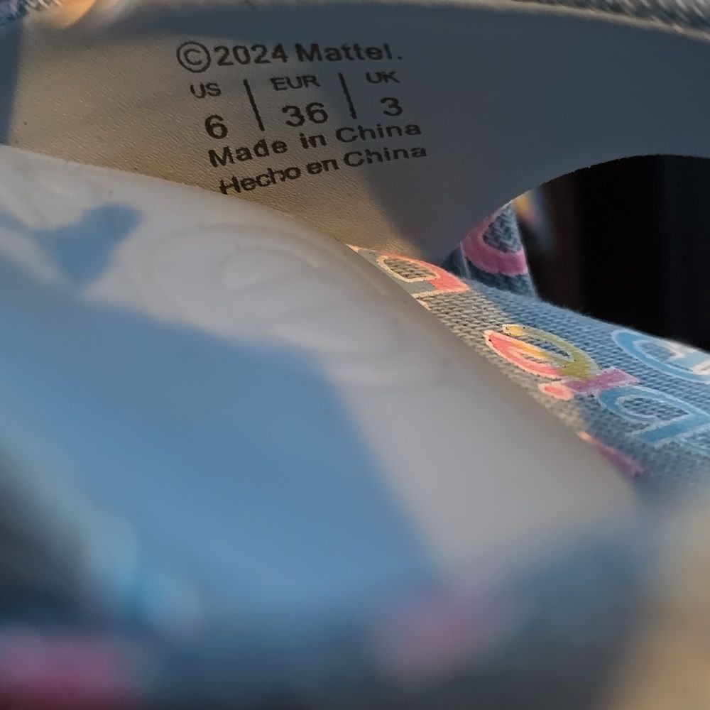 BRAND NEW ALDO BARBIE PARTY PRINTED  DENIM STRAPPY PLATFORM HEELED PLATF… G1 - Picture 15 of 16